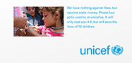 UNICEF manda avisar que likes no Facebook não salvam a vida de ninguém